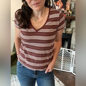 Madewell brick striped t shirt